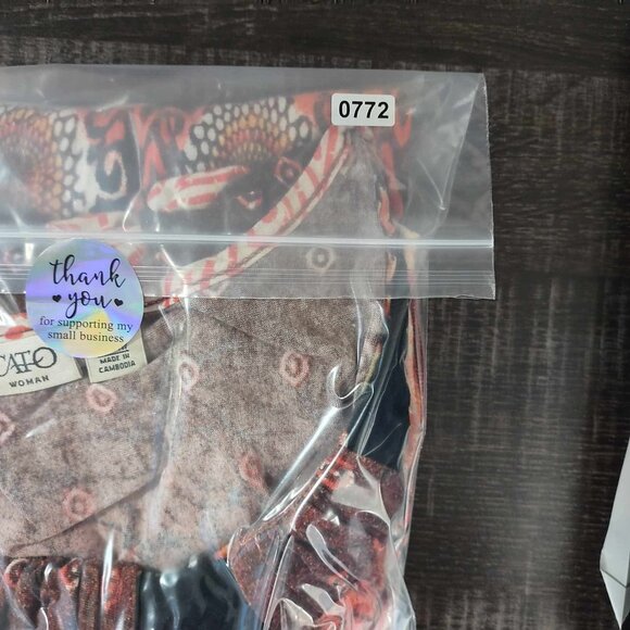 Cato Womens Plus 22 24 Vintage Artsy Vibrant Flutter Sleeve‎ Boho Statement Top - Picture 10 of 10